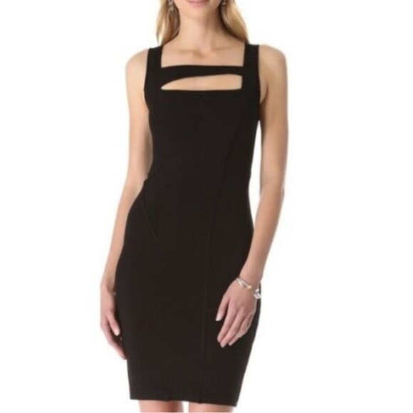 Helmut Lang Black Gala Knit Square Neck Cut Out Bodycon Dress - Small - Picture 7 of 8